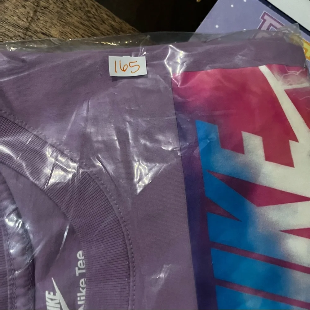 Nike Lavender Tee with‎ Blue and Pink Accents
